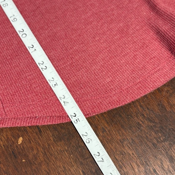 Womens Y2K Red Thermal‎ Henley Top Small Bella Elena Fitted Long Sleeve Preppy - Picture 7 of 9